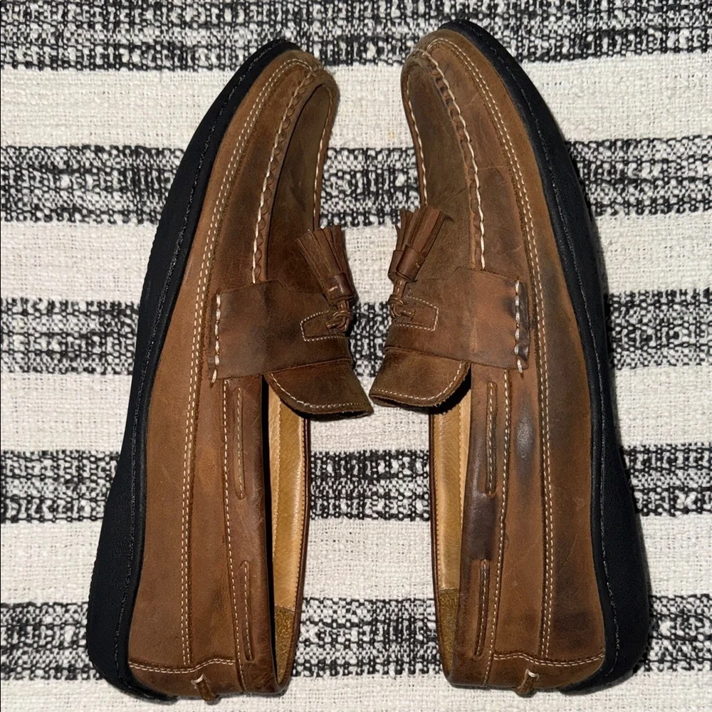 Johnston & Murphy Tan Leather Tassel Loafers sheepskin leather, business casual